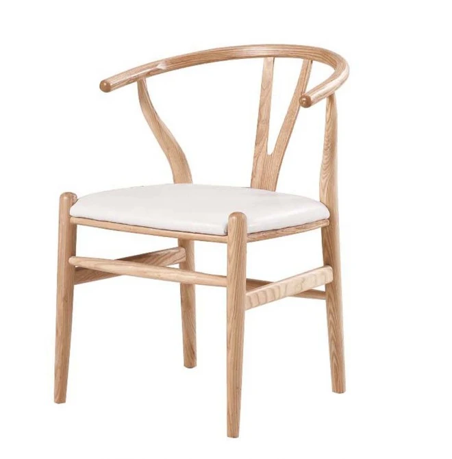 New Professional factory Ash wood Hans Wegner Danish Y-Chair Solid Wood Dining Chairs Wishbone Chair