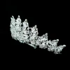 New Silver Handmade Noble Bling Crystal Rhinestone Crown Princess Tiara Bridal for Brides