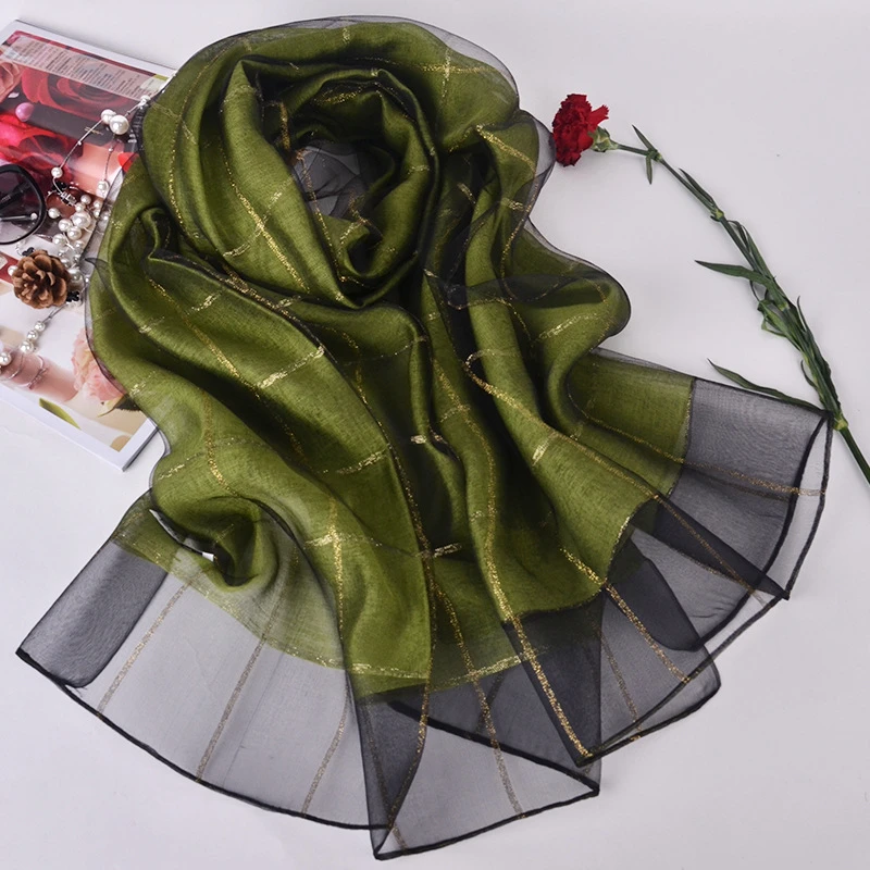 New Style Fashion Solid Color 200*70cm Long Shawls women Silk Scarf