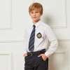 new wholesale children boys white long sleeve school uniform shirt