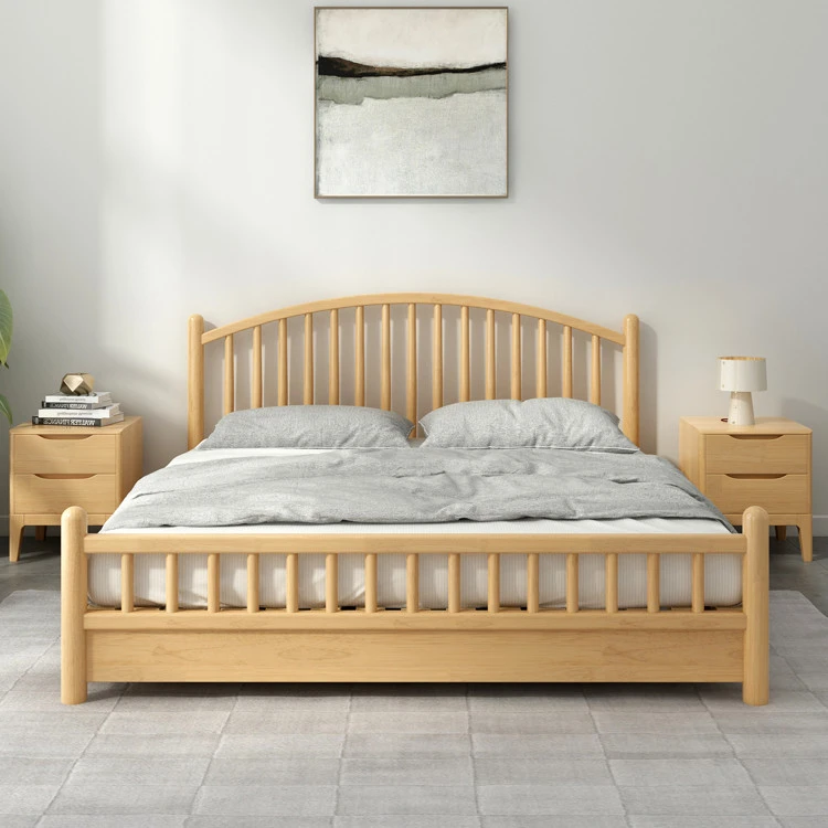 Nordic solid wood double bed