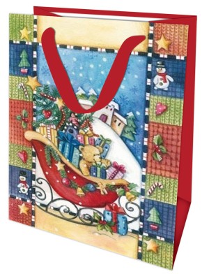 OEM Customized Printed Christmas Design Paper Packing Shopping Bag