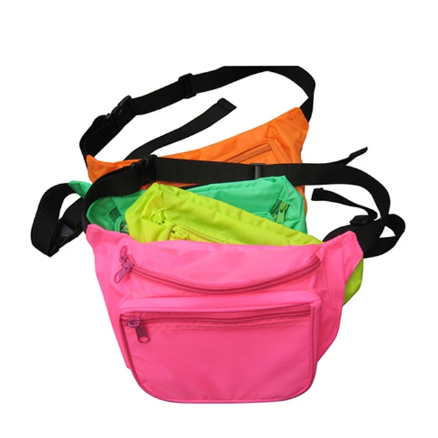Oemtailor Custom fanny pack Colorful Nylon Sport waist bag, Printed design Neon fanny pack