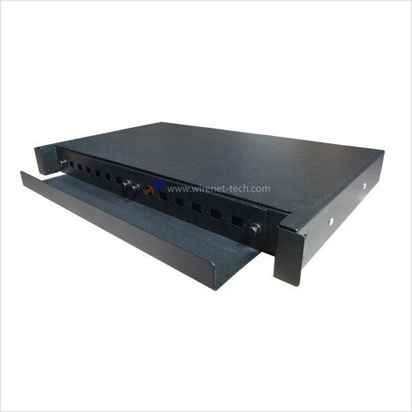 Optical fiber rack mount sliding type 24 port 3m patch panel with SC adapter and splice tray