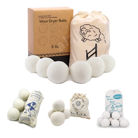 Organic wool ball 6 pack 7 cm New Zealand natural fabric softener reduces wrinkles and distortion wool balls dryer