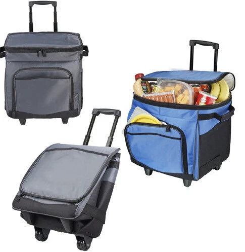 Outdoor picnic folding trolley thermal insulated lunch cooler bag