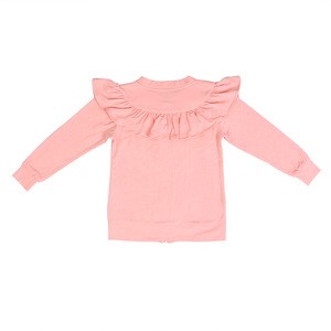 peach long sleeve autumn toddler baby top ruffle girl coat with zipper