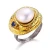 Import Perfect Button Pearl Gold Plated Jewelry Set,Wedding Ring Necklace And Earrings Set With Blue Spinel from China