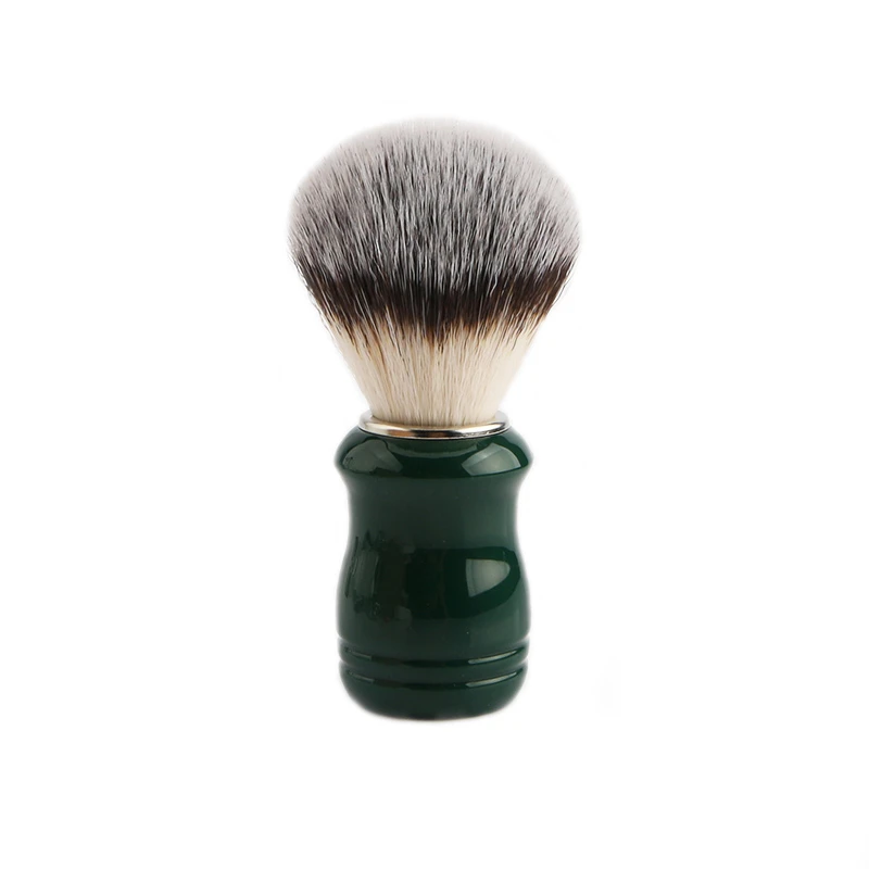 Personal care shaving brush green resin handle of artificial nylon badger hair shaving brush