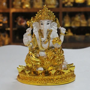 personalized Indian handmade painted decorative poly resin ganesha statue