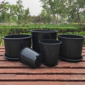 Plastic 1 2 3 5 6 7 10 15Gallon Plants Nursery Round Pot Durable Seed Starting Black Flower Pots Garden Plant Container