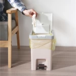 Plastic Durable office household Foot Pedal & hand press type 12L trash can garbage bin
