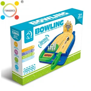 Plastic indoor kids interactive tabletop sport mini bowling game toy for sale