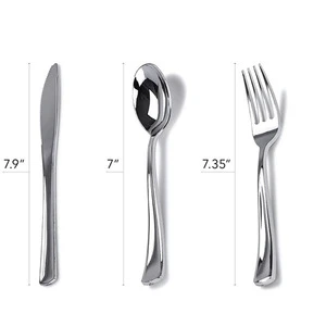Plastic Silverware Disposable Flatware Silver Cutlery Plastic Cutlery Silverware