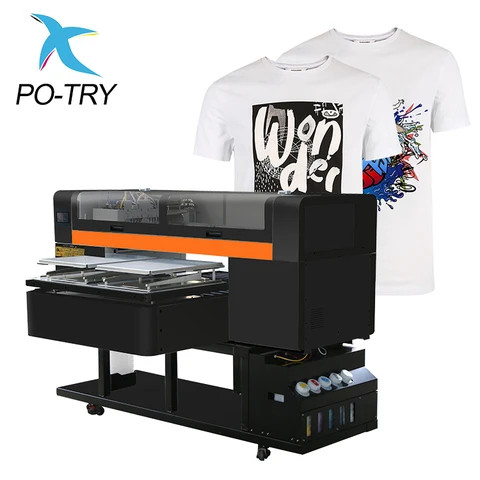 PO-TRY Hot Selling Easy To Operate 3 Printheads Double Station T-shirt Digital Printer DTG Printer