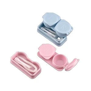 Pocket solid color contact lenses care case