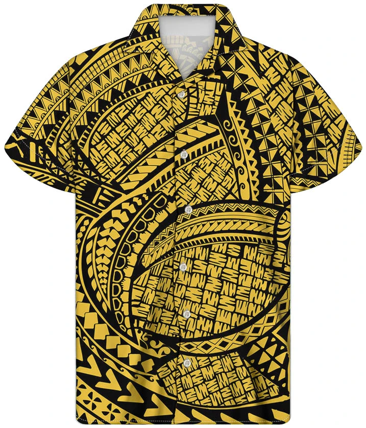 Polynesian Tradition Tribal Floral Hawaiian Shirts Summer Man Clothing for men shirts short sleeve mens button shirts casual