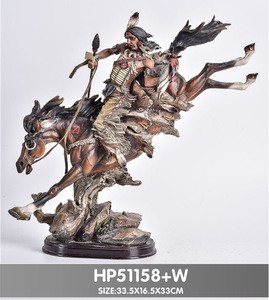 Polyresin Native Americans warrior collectible Indian decoration figurine statue