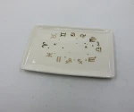 Porcelain manufacturer custom ceramic ring dish lady figurines with foil decal