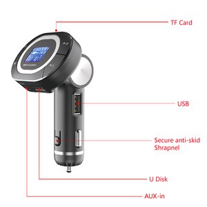 Portable Bluetooth  FM Transmitter Car Charger With 2 USB Port BIG LED Display