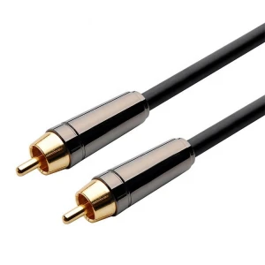 Premium metallic audio cable rca plug to rca plug audio &amp; video speaker cable
