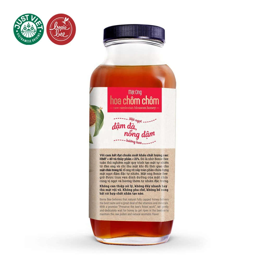 Premium Vietnamese Ripen Honey - Bonie Bee Rambutan Flower Honey 300g
