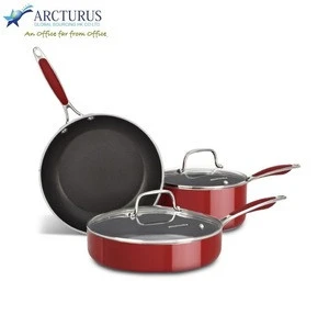 PRESS ALUMINUM COOKWARE SET WITH NONSTICK COATING AND INDUCTION BOTTOM
