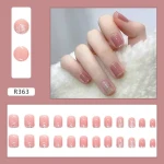 press on nails girls powder through shiny patch products can be wholesale nail stickers show white.