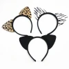 Promotion gift fancy kids party hair accessories women leopard printed cat ear headband