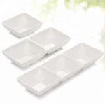 Promotional 100% Melamine Unbreakable Plastic Divided Sushi Soy Sauce Dipping Dishes For Restaurant