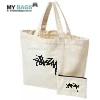 promotional cheap wholesale logo print recycle durable fabric organic calico white custom Cotton canvas shopping tote bag