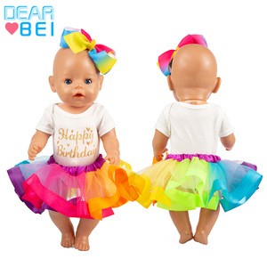 Rainbow Birthday Princess Doll Skirt american doll clothing,custom made clothing for dolls,18 inch american girl doll clothes