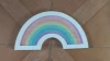 Rainbow felt letter board oak frame felt letter black board customizable colors and logo