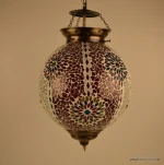 Red Mosaic Glass Hanging Lamp Glass Hanging Lamps