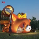 Red panda style slide outdoor amusement equipment placed in the park square amusement equipment Outdoor amusement facilities