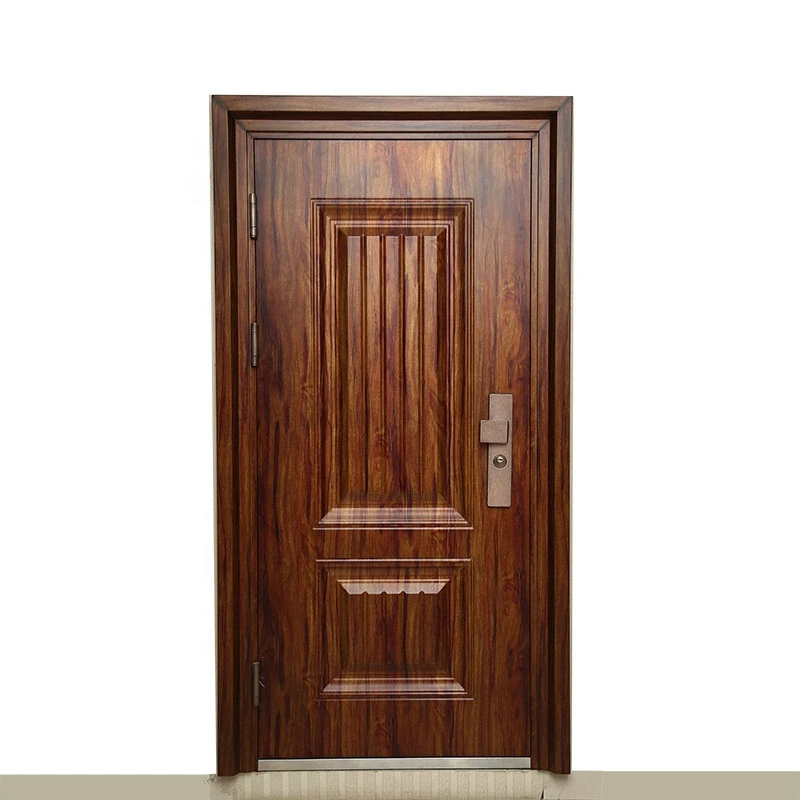 Residential exterior steel security front doors from china with pick-proof design