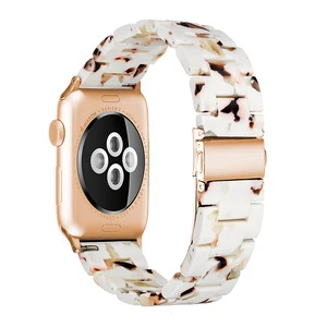 Resin apple watch band metal for apple watch band 38mm smart watch bracelet band for luxury apple iwatch strap