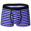Rising  Cotton  Spandex  Men&#x27;s Performance Briefs Boxers Underwear Men Yard dyed Stripe  Custom Logo Wholesale Hemp Boxers
