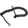 RJ9 Male to RJ9 Male 4P4C Extension Telephone Landline Cord Handset Coiled Cord Cable Telephone Spiral Cable-Black