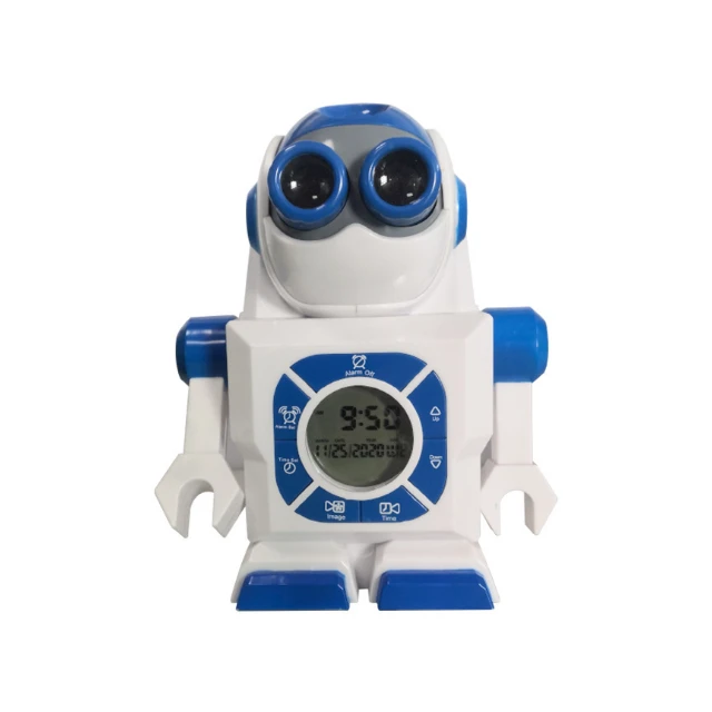 robot Projection Digital Alarm Clock With EN 71_Creative space robot projection alarm clock