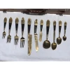 Rosewood &amp; Brass Siam Flatware Boxed Set -Service For 12 144-Pieces
