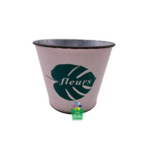 Round Flower Pot Planters for Indoor Outdoor Garden Decor Zinc Flower Pot with Stylish Pastel Colours