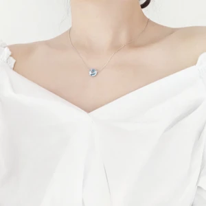 sea ocean jewelry  beautiful stone jewelry silver plated fashion pendant accessories minimalist mermaid necklace