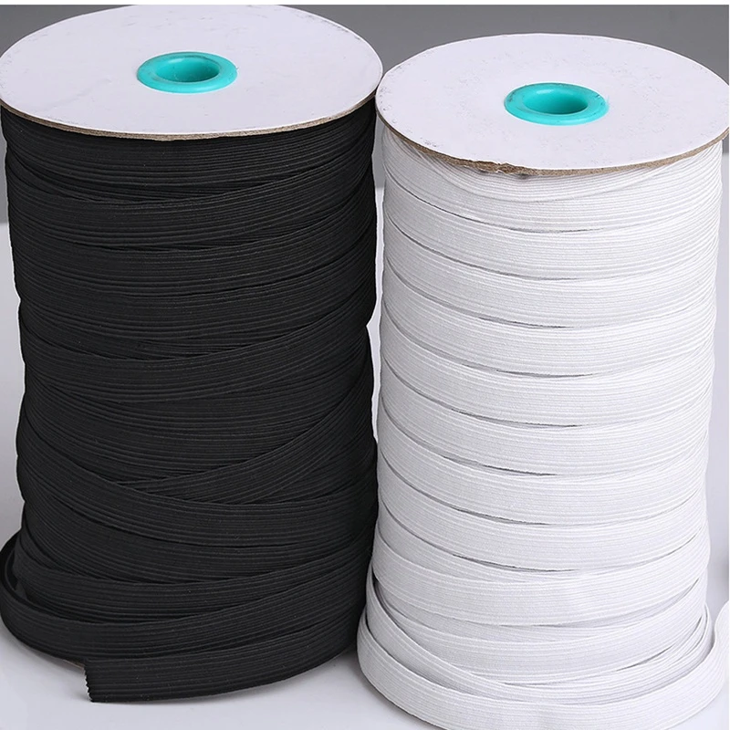 Silicone Rubber Elastic Tape Braid Knitting Elastic Band,Polyester Woven Sewing Elastics Webbing