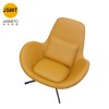 Single Sofa Chair Leather EggShell High Back Swivel Scandinavian Designer Modern Casual Living Room Italian Light Chair