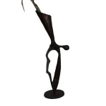 Small abstract metal flower vases for home decor