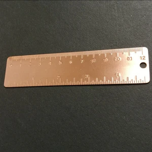 Small copper ruler pure brass products mini EDC tool scale portable retro bookmark ruler