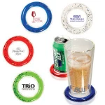 soft PVC cup mat pad with glitter and liquid inside