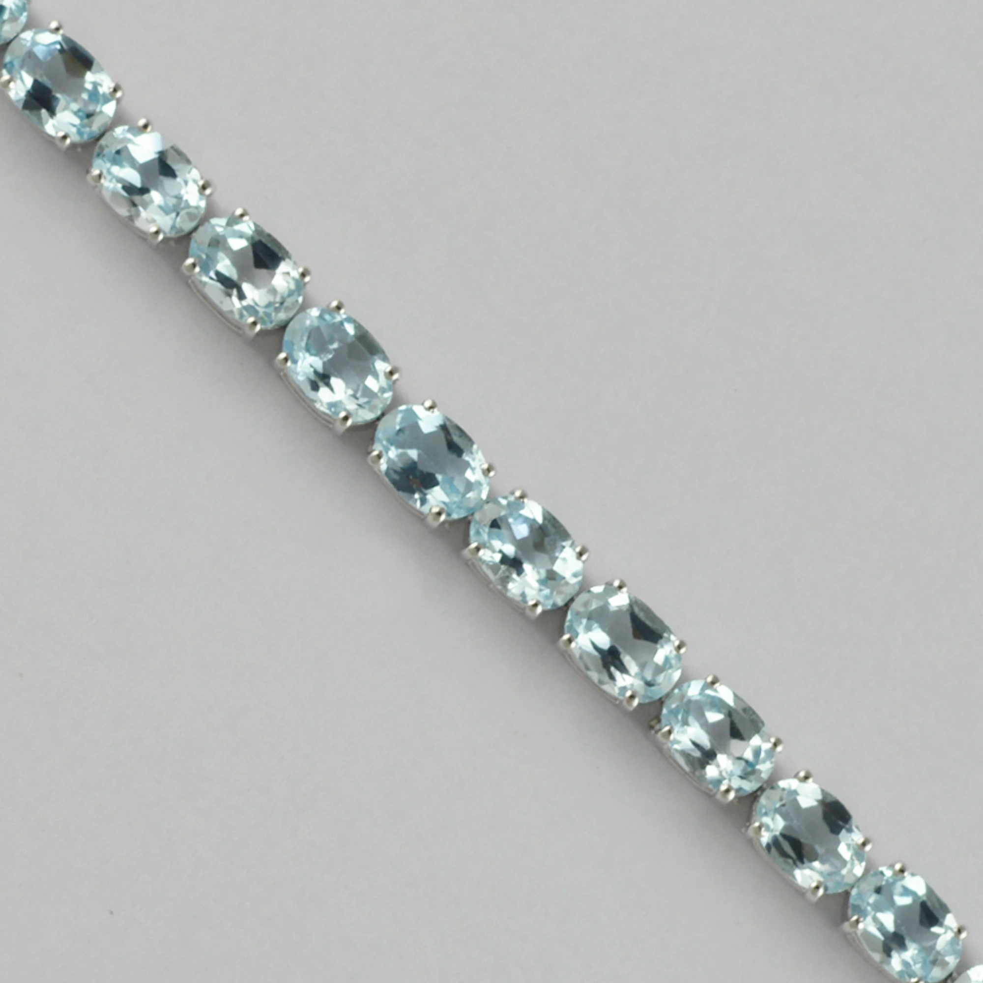 Solid 925 sterling silver natural blue topaz gemstone bracelet jewelry statement bracelet wholesale gemstone handmade bracelet