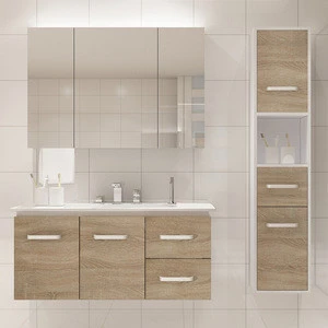 Solid wood modern bathroom vanity with single bathroom sink vanity
